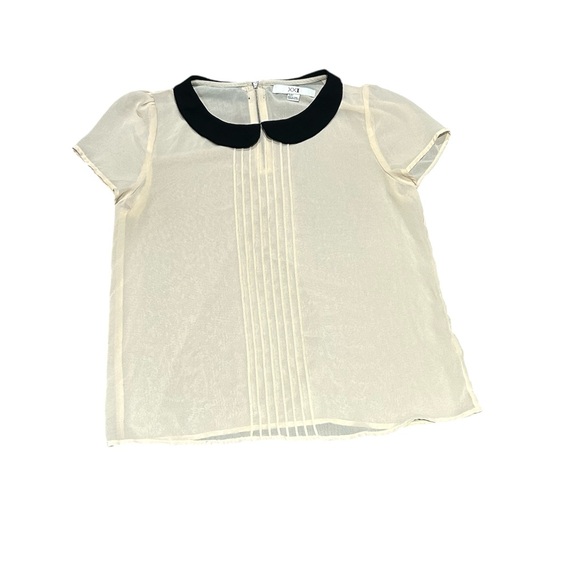 Sheer Blouse with Black Collar - Picture 1 of 4